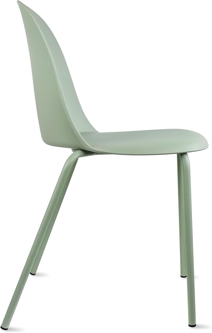 2xhome Set of 2 Modern Stackable Armless Dining Chairs, Plastic Shell Seat - Image 9
