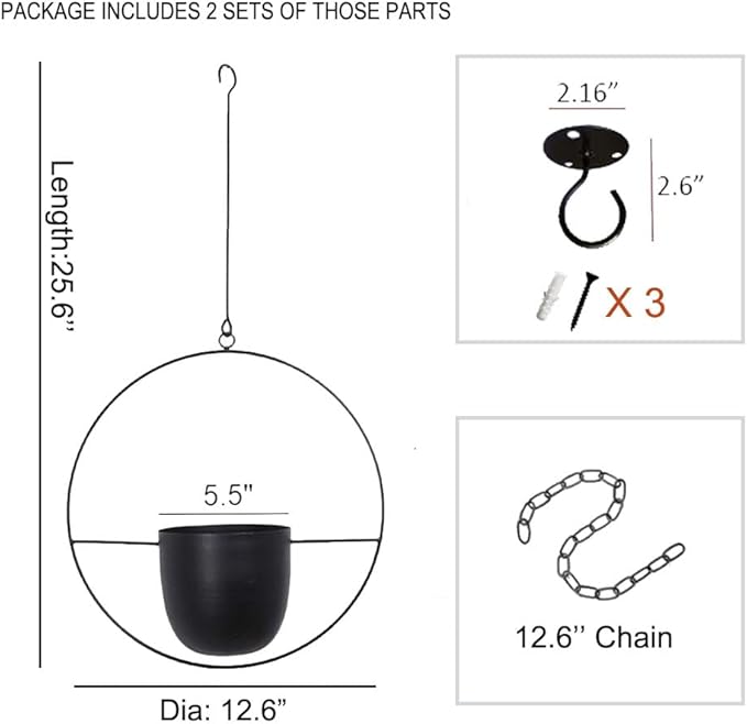 2 Pcs Hanging Planters for Indoor and Outdoor Plants - Image 2