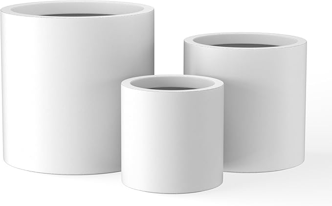 Kante RC0119ABC-C80011 Set of 3 Lightweight Concrete Modern Cylinder Outdoor by Kante