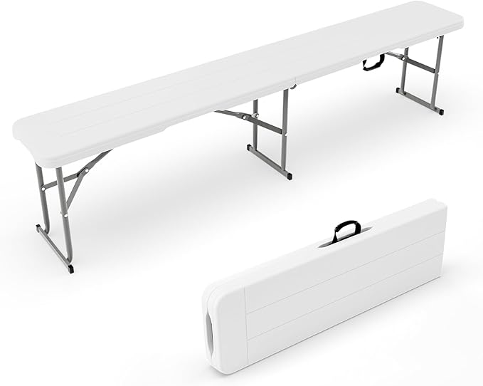 VINGLI 6 feet Plastic Folding Bench, Portable in/Outdoor Picnic Party Camping by VINGLI