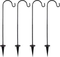 CALIDAKA 4 Pack Multi-Purpose Shepherds Hooks Outdoor Iron Shepherd Hook by CALIDAKA