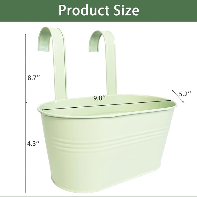 Balcony Hanging Planters Flower Pots, Fence Pot Hanging Plant Holders - Image 4