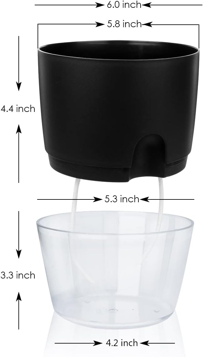 Vanavazon 6 Inch Self Watering Planter Pots - Image 4