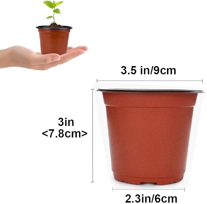 100 Pcs 3.5 Inch Plastic Seedlings Plants, Nursery Pots, Seed Starting Pot - Image 2