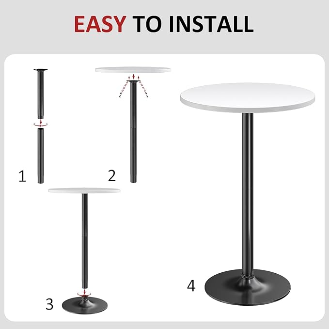 Furmax Bistro Pub Table Round Bar Height Cocktail Table - Image 3