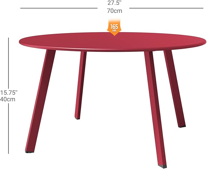 Grand patio Round Steel Patio Coffee Table, Weather Resistant Outdoor Large - Image 3