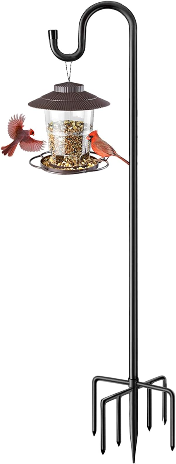84" Shepherds Hooks for Outdoor, Heavy Duty Bird Feeder Pole by Anideer
