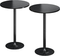 Flamaker Round Bistro Pub Table Modern Style Metal Base MDF Top Cocktail Bar by Flamaker