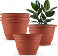 5 Pack 10 Inch Plant Pots Lightweight Planters by RooTrimmer