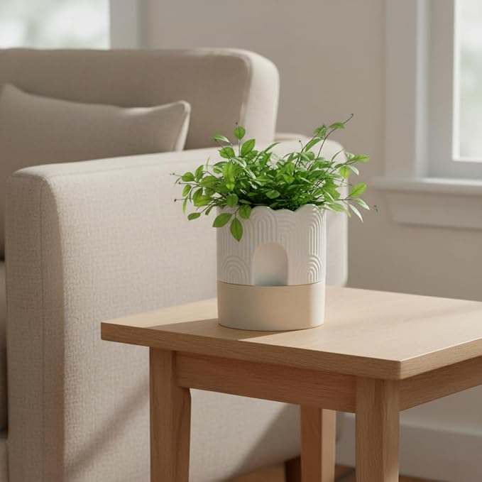 Nihow Self Watering Plant Pot: 6 Inch Ceramic Planter - Image 4