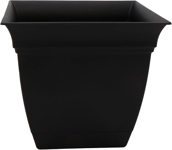 The HC Companies Eclipse Square Plastic Planter w/ Attached Saucer by TheHCCompanies