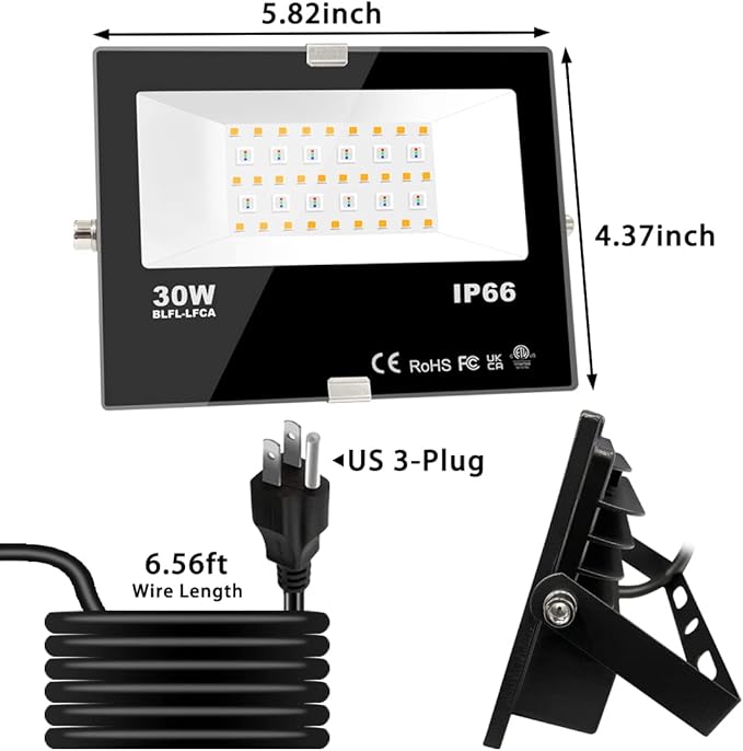 LED Flood Light Outdoor 30W, 300W Equivalent 3000LM Smart RGB Landscape Lighting - Image 8