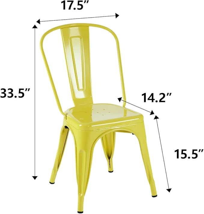 Nazhura Metal Dining Chair Farmhouse Tolix Style - Image 3