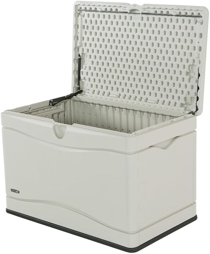 LIFETIME 60059 Black Bottom & Desert Sides and Lid Outdoor Storage Box-80 Gal - Image 4