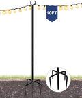 10FT String Light Pole for Outdoor, Heavy Duty Metal Lighting Stand Pole for by Eazielife