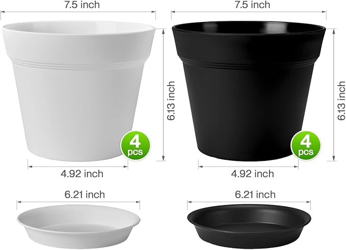 homenote Plant Pots, 7.5 Inch Flower Pots - Image 4