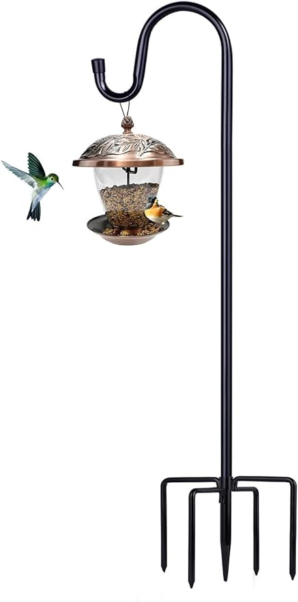 Shepherd Hooks for Outdoor, 1 Pack 46 Inch Bird Feeder Pole by ToyHotels