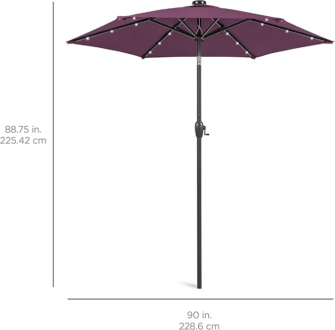 Best Choice Products 7.5ft Outdoor Solar Market Table Patio Umbrella - Image 7