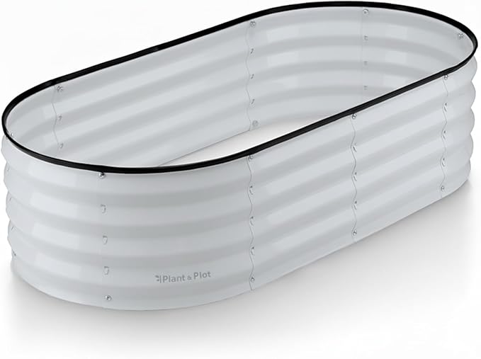 Plant & Plot Galvanized Raised Garden Beds Outdoor // 4×2×1 ft Planter Raised by PlantPlot