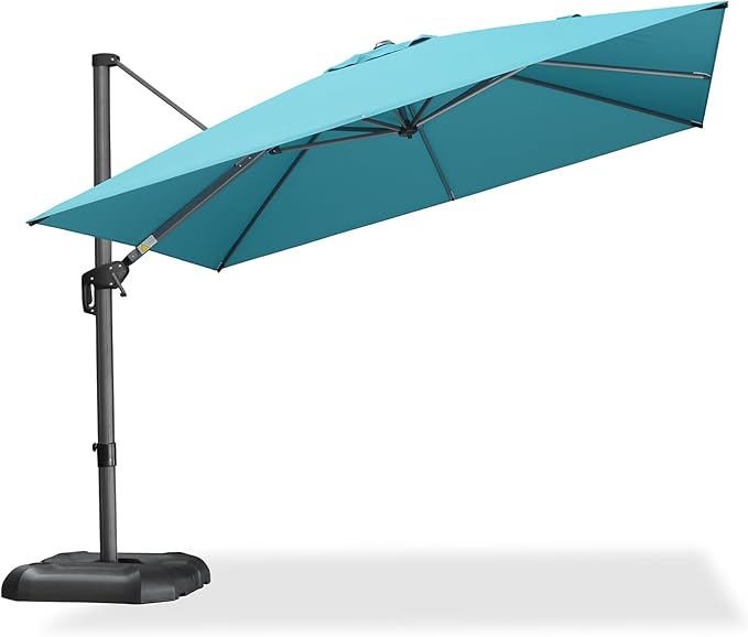 PURPLE LEAF 10 Feet Patio Umbrella Outdoor Cantilever Square Umbrella Aluminum - Image 9
