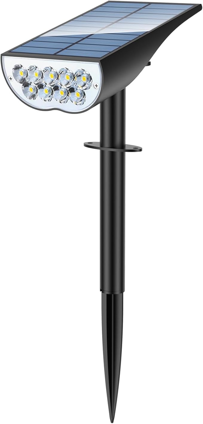Solar Spot Lights Outdoor, Solar Lights Outdoor Waterproof IP65, 3 Brightness by ZookkiDirect