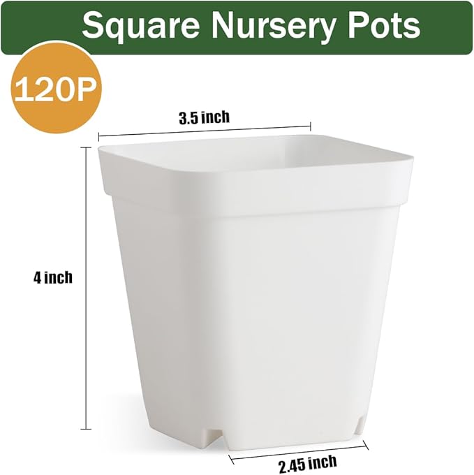 120 Pcs Nursery Pots 3.5 Inch, Plastic Seed Starting Pot - Image 6