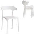 Modern Stackable Dining Chair Set, No Assembly, Plastic Chair, Patio Chair by XDECO