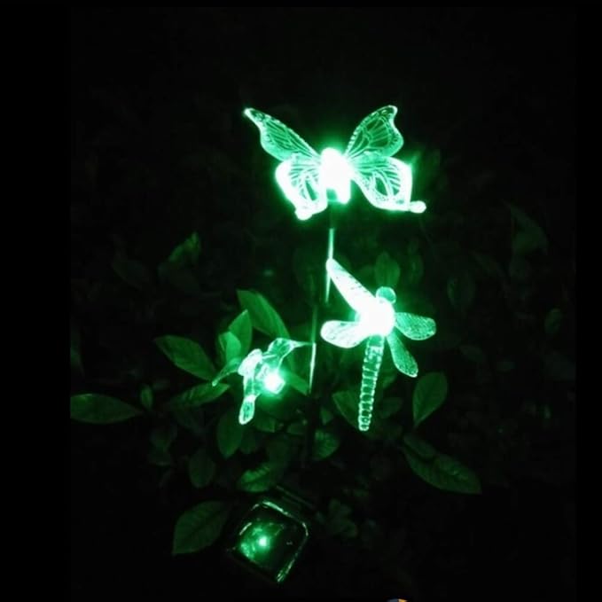 Solar Garden Stake Lights Hummingbird Butterfly and Dragonfly Multi-Color - Image 2