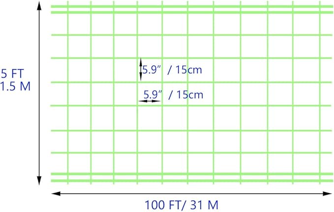 Green Garden Trellis Netting 5x100 ft Heavy Duty Polypropylene Plant Support Net - Image 2