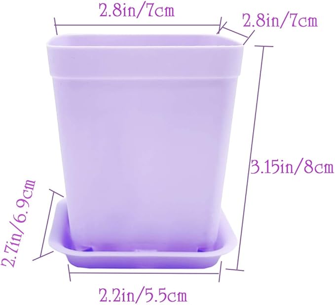 Anyumocz 24 Pack Plastic Square Nursery Pots 3 Inch Plastic Plant Pots - Image 2