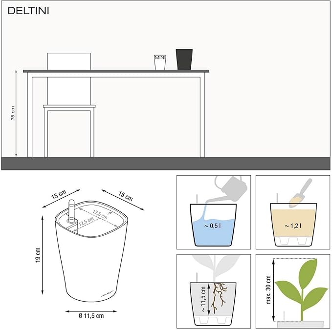 Lechuza 14900 Deltini Self-Watering Planter - Image 7