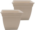 The HC Companies 12 Inch Eclipse Square Planter Pots w/Drainage Holes & by TheHCCompanies