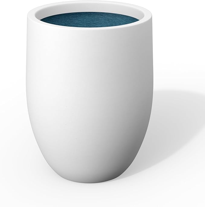 Kante 21.7 Inch Tall Concrete Planter, Large Indoor Outdoor Plant Pot by Kante