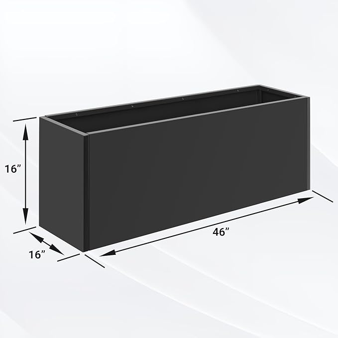 Metal Planter Box 46” x 16” x 16”, Tall Planter Box - Image 2