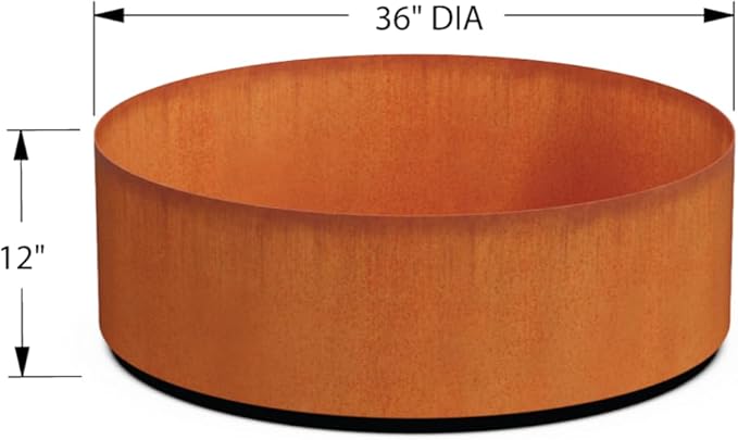 PLANTERCRAFT Corten Steel Metal Planter Box, Round Sizes, Modern Garden Steel - Image 5