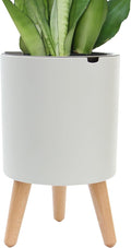 7.8 Inch Planter Pot with Solid Wood Legs, Self Watering Planter Pots with by Oliz