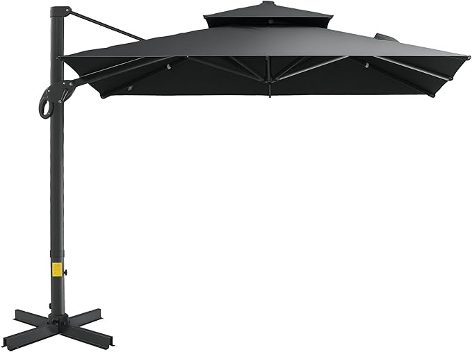 Outsunny 10ft Offset Patio Umbrella, Hanging Cantilever Umbrella, Square Shape by Outsunny