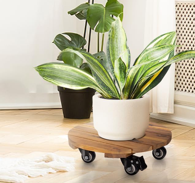 Idzo 16inches Capacity 500lbs Wood Plant Caddy - Image 5