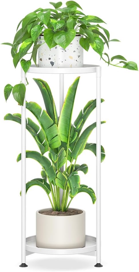 iDavosic.ly 2 Tier Corner Plant Stand Indoor, Tall Vertical Metal Flower Heavy by iDavosicly