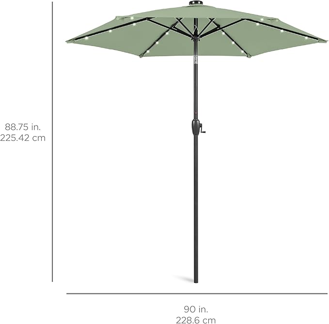Best Choice Products 7.5ft Outdoor Solar Market Table Patio Umbrella - Image 7