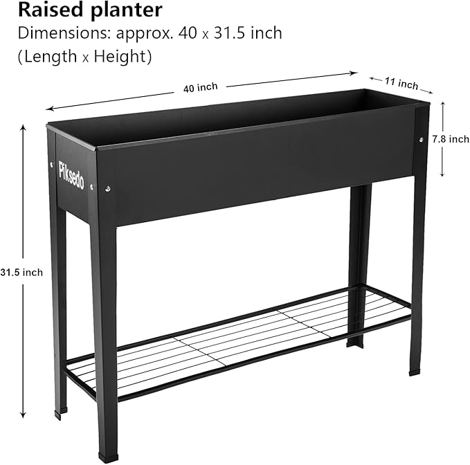 Piksedo Raised Garden Bed, Elevated Planter Metal Plant Box - Image 2
