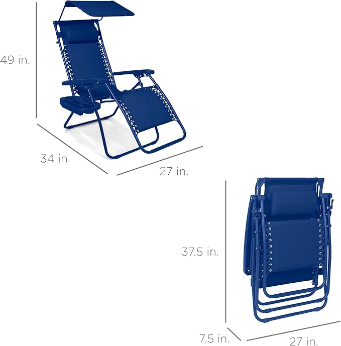 Best Choice Products Folding Zero Gravity Outdoor Recliner Patio Lounge Chair - Image 2