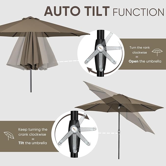 Tempera Patio Market Outdoor Table Umbrella - Image 2