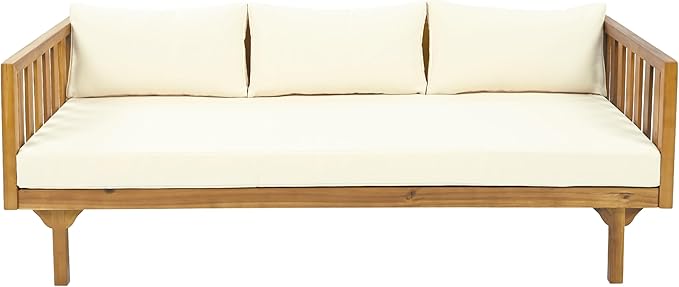 Christopher Knight Home Claremont Outdoor 3 Seater Acacia Wood Daybed - Image 4