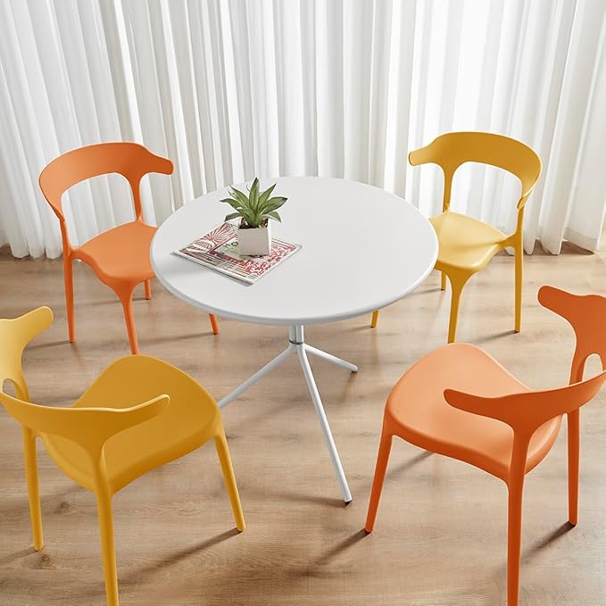 Modern Stackable Dining Chair Set, No Assembly, Plastic Chair, Patio Chair - Image 5
