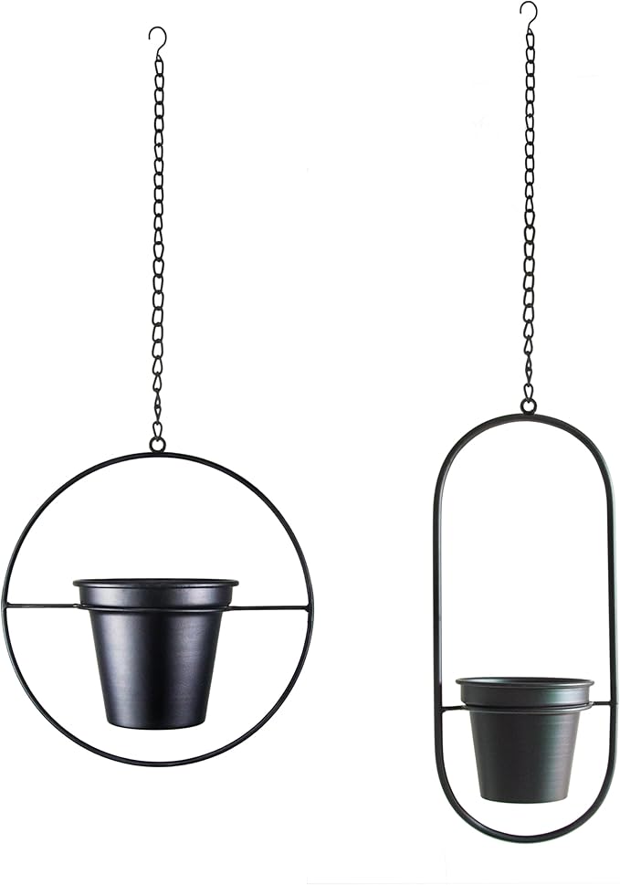Metal Hanging Planters, Modern Plant Hanger - Image 6