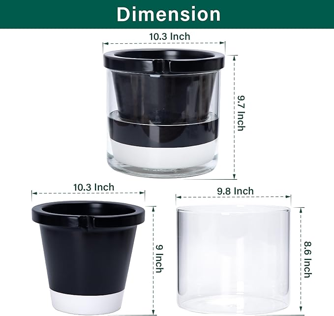 D'vine Dev 10 Inch Design Self Watering Planter - Image 3