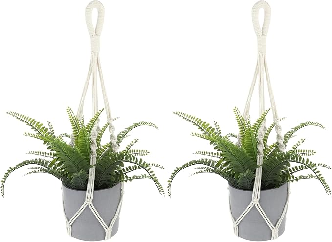 2 PCS Macrame Plant Hanger Indoor Hanging Plant Holder Hand-Woven Cotton Rope by Sliverdew