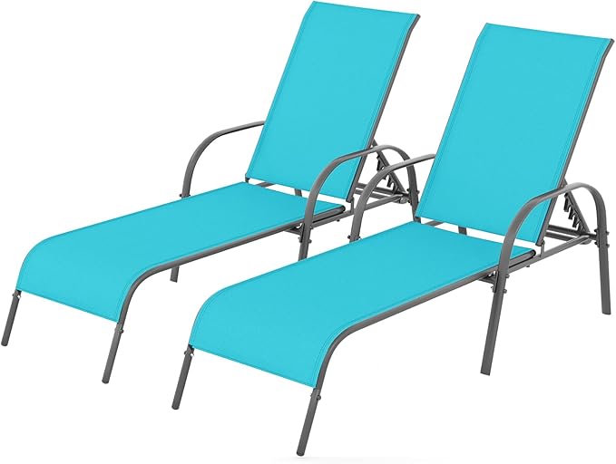 Giantex 2 Pack Patio Lounge Chair, Outdoor Chaise Lounge by Giantex