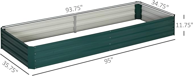 Outsunny Galvanized Raised Garden Bed, - Image 7
